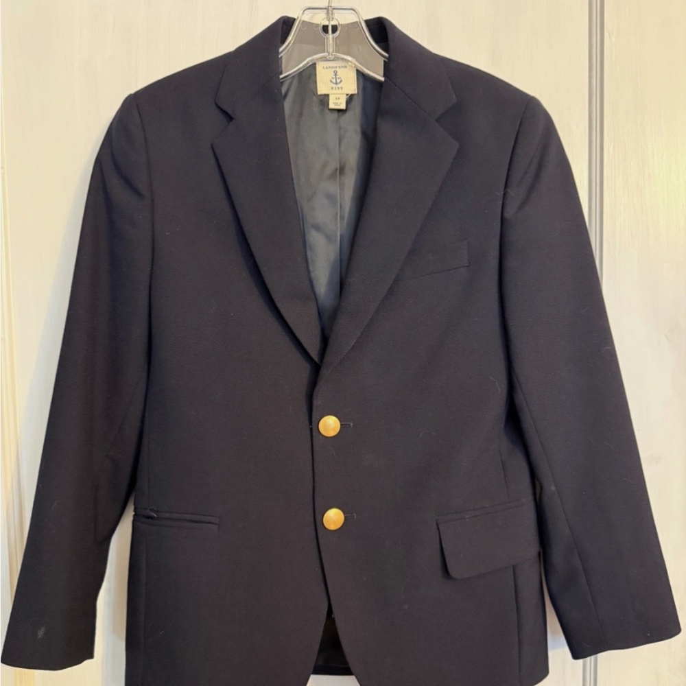 Lands End Boys Navy Blue Blazer Size 10